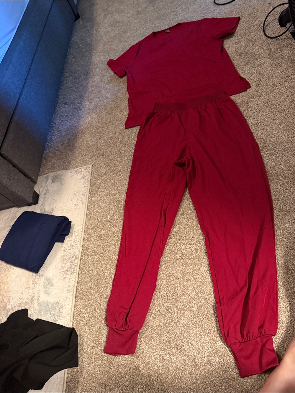 Red SHEIN scrub set never worn